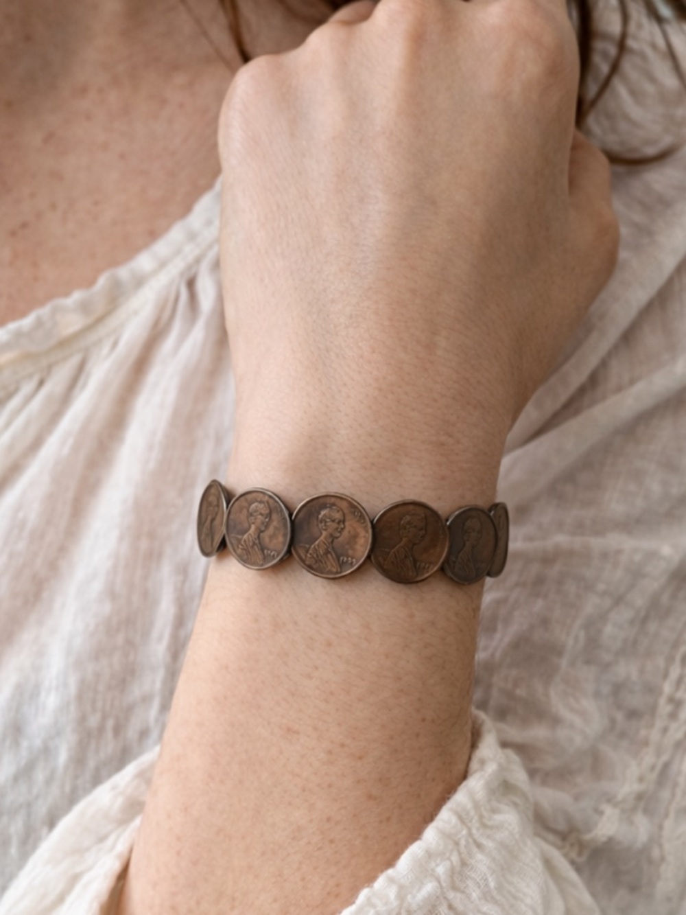 Vintage Pennies Cuff Bracelet